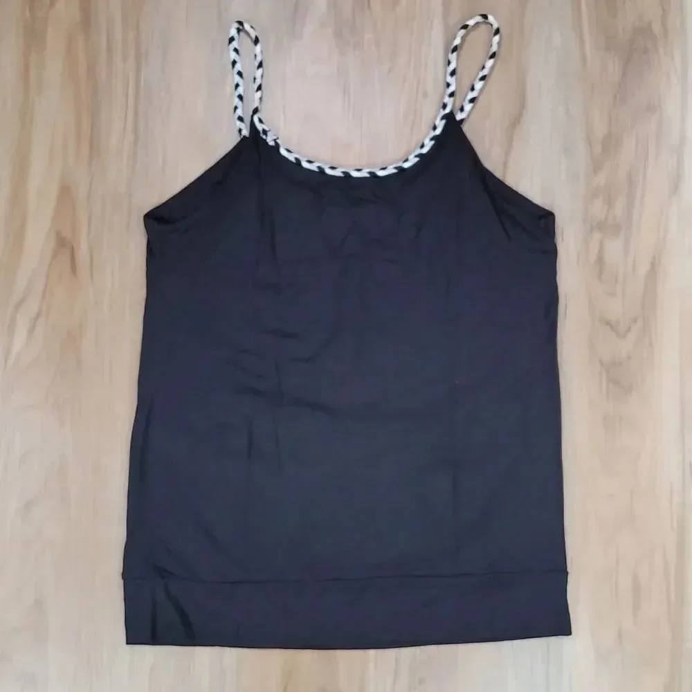 🔺️Michael Kors Black Braided Neck Sleeveless Top Small